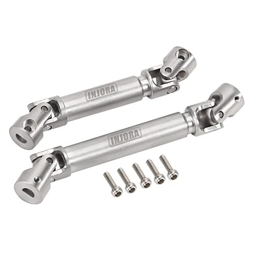 INJORA Stainless Steel D Shaped Hole Drive Shaft Crawler RC Parts for Axial SCX24 JLU C10 Bronco 1/24 Scale Upgrade