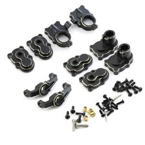 FMS FCX24 Brass Portal Covers Front Rear Housing and Caster Blocks Upgrade Parts Black 79g Set
