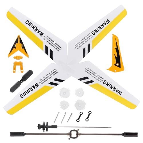 Alasum 2PCS Replacement Parts Set for S107 S107G RC Helicopter Including Blades Tail Decorations Balance Bar Connect Buckle Inner Shaft Yellow Compatible with RC Helicopter Turbine Engine