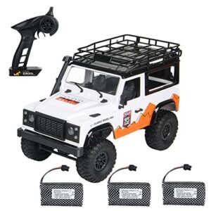 GoolRC MN99 1/12 Scale Rock Climbing RC Trucks 2 4GHz 4WD Off Road Remote Control Car with 3 Batteries White