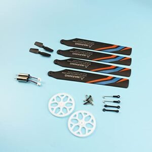 KingVal Replacement Parts Combo for Mud Duck RC Plane WLtoys XK K127 RC Helicopter Main Propeller Gear Tail Motor Blade Pull Rod