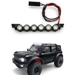 RCLIONS RC Roof Rack Light Bar 6LEDs Lamp for TRX4M Bronco 1/18th Scale Bezgar RC Car Parts