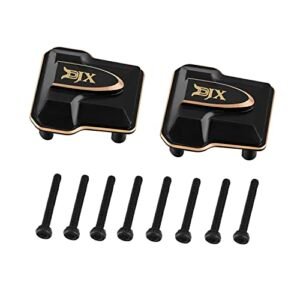 DJX CNC Machined Brass Diff Cover Set for 1/18 RC Crawler Cars Compatible with TRX4M Upgrade Parts and GQ RC Tires