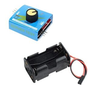 Geekstory 4 Cell AA Battery Holder with JR Connector and 3CH Digital Servo Tester for Riva Aquarama RC Boat Helicopter Car Robot Servo