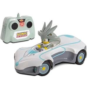 Sonic Team Sonic Racing RC Silver NKOK 682 1 28 Scale RC Team Issue 2 4GHz Remote Controlled Car Officially Licensed Sega Sonic The Hedgehog