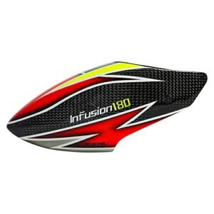 Microheli Airbrush Carbon Fiber Red Devil Canopy Lexan RC Bodies for Blade Infusion 180