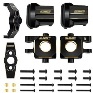 GLOBACT Lego RC Truck and Trailer Black Brass Steering Blocks Knuckle and Caster Blocks Set for 1/18 TRX4M Upgrade Parts RC Crawler 55g Set