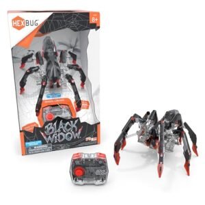 HEXBUG Remote Control Black Widow RC Insect Robot Rechargeable STEM Toy for Kids Ages 8 and Up