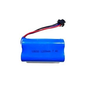 CROBOLL 7.4V 1200mAh Li ion Rechargeable Battery with SM 2P Plug for RC Wine 1/12 Remote Control Car