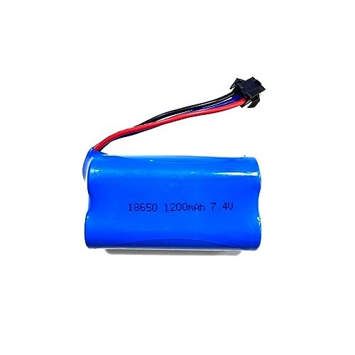 CROBOLL 7.4V 1200mAh Li ion Rechargeable Battery with SM 2P Plug for RC Wine 1/12 Remote Control Car