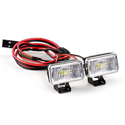 LICHIFIT 20MM Rectangular Spotlight Retro Simulation Electroplated Reflector Searchlight Headlight for 1/8 1/10 RC Car Retro RC Body