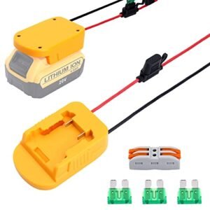 Power Wheel Adapter for Dewalt 20V Battery Adapter Power Wheels Battery Converter Kit with Fuses & Wire Terminals, 12AWG Wire, Power Connector for DIY Rc Car Toys, Robotics and Rc Truck
