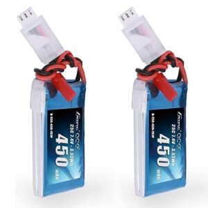 Gens ace 7.4V 450mAh 2S LiPo Battery Pack 25C 50C with JST Plug 2 Pcs