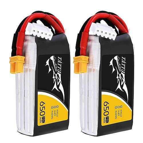 TATTU 11.1V Lipo Battery RC Car 650mAh 4S1P 75C High Performance with XT30 Plug 2 Pcs Pack