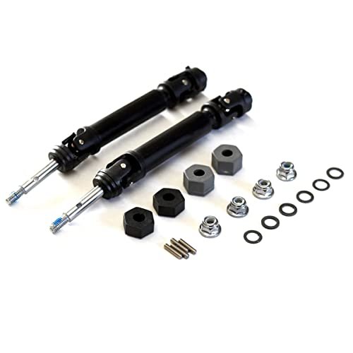 Traxxas Heavy Duty Rear Drive Shaft Bundle for Rear Wheel Drive RC Drift Cars 2WD Slash VXL Stampede Rustler with Hex Hubs Pins and Wheel Nuts Assembled Pair 6852X