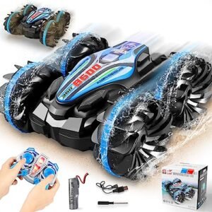 FUUY Amphibious RC Car 2.4 GHz Remote Control Boat Waterproof Stunt Vehicle for Kids