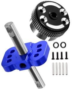 HopsupRC 1/10 RC Snow Tires Aluminum Sealed Differential Case and Locker Spool Set Navy Blue