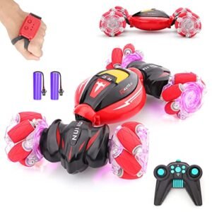 NEXBOX Gesture Sensing RC Stunt Car with Cool RC Truck Paint Jobs for Boys Age 6 7 8 9 10 11 12 2.4Ghz 4WD Hand Controlled Remote Control Car with Light and Music