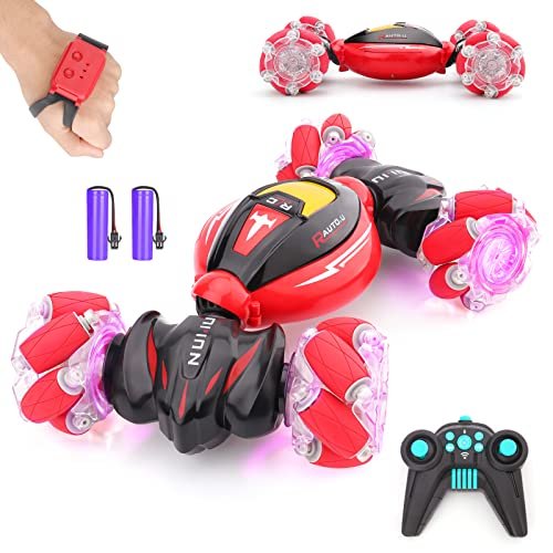 NEXBOX Gesture Sensing RC Stunt Car with Cool RC Truck Paint Jobs for Boys Age 6 7 8 9 10 11 12 2.4Ghz 4WD Hand Controlled Remote Control Car with Light and Music