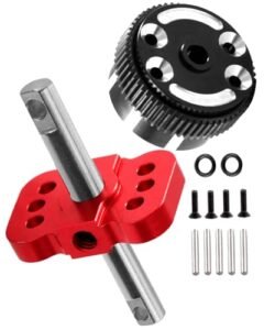 hopsupRC 1/10 RC Drift Tires Aluminum Sealed Differential Case and Locker Spool Set for Slash Rustler Stampede Bandit 2WD