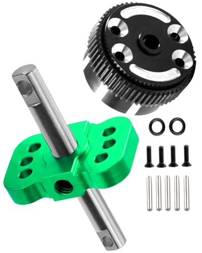 hopsupRC 1/10 RC Foam Tires Upgrade Kit Aluminum Sealed Differential Case and Spool Diff Locker Set for Slash Rustler Stampede Bandit 2WD Models