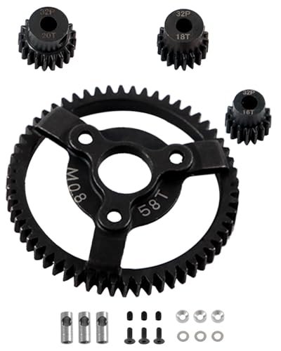 hopsupRC Metal Spur Gear 32P 58T Transmission Gears with 16T 18T 20T Pinions Gear Sets for RC Willey King Bedroom Sets 1 10 Slash 2wd Rustler Stampede RC Car Black