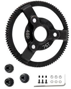 HopsupRC RC Willey Patio Sets 45 Steel Spur Gear 48P 76T Transmission Gears with 19T 20T 21T Pinions Gear Sets for 1/10 Rustler Slash 2wd Stampede Telluride RC Car