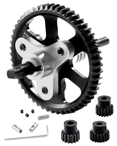 HopsupRC Metal Slipper Clutch Eliminator Differential Locker Gear 54T with 15T 17T 19T Pinions Gear Sets for 1/10 Slash Rustler Stampede VXL 4X4 RC Car Silver 100mph RC Tires
