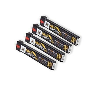 SPEEDY BEE NewBeeDrone 1S HV LiPo Battery Nitro Nectar Gold 300mAh 4 Pack for Exceed RC Nitro AcroBee65 Mobula6 7 Hummingbird Tiny Whoop FPV Drone