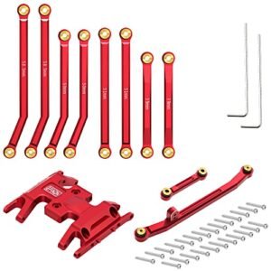 JVC RC M90 Parts High Performance Aluminum Steering Links and Skid Plate Set for Enhanced RC Car Durability and Precision