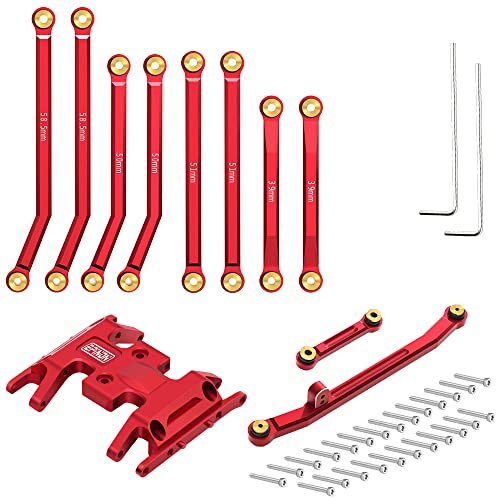 JVC RC M90 Parts High Performance Aluminum Steering Links and Skid Plate Set for Enhanced RC Car Durability and Precision