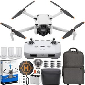 DJI Mini 3 Camera Drone Quadcopter with RC N1 Remote Controller Fly More Kit 4K Video True Vertical Shooting Intelligent Modes DJI Care Refresh 1YR Bundle Deco Gear Backpack Accessories