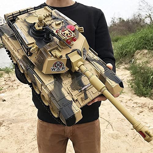 SREJNGL 2.4GHz RC Fuel Tanks with Rotating Turret LED Lights and Sound for Kids