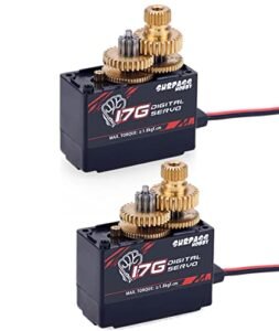 Jrelecs 2Pack 17g Metal Gear 1.8KG Digital Servo for RC Truck Towing Boat Airplane Robot 1/18 1/16 Car Duct Plane