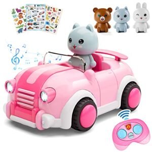 LOVE LIFE Carrera RC Cars for Kids Remote Control Toy with 3 Cartoon Dolls Music and Lights Gift for Boys Girls Age 3+