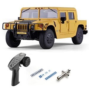 BEEZRC FMS 1/12 RC Crawler Officially Licensed H1 2WD-4WD RS Model Car Hobby RC Offroad Crawler RC Remote Control Car with LED Lights for Adults (Yellow)