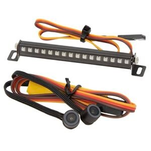 MEUS RACING TRX4M RC Body Kit Roof Light Bar and Headlights with 16 Beads 8 Light Modes for 1/18 Scale Crawler Car