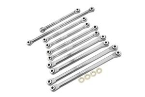 Axial 1/18 UTB18 Capra 4WD Unlimited Trail Buggy AXI01002 RC Buggy Body Shells Upgrade Parts Aluminum 7075 T6 Front Rear Chassis Links Parts Tree Front Steering Link Rod Silver