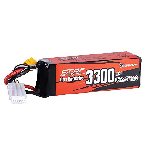 SUNPADOW 6S FPV Lipo Battery 3300mAh 22.2V 130C with XT60 Connector for RC Drones Quadcopters Helicopters