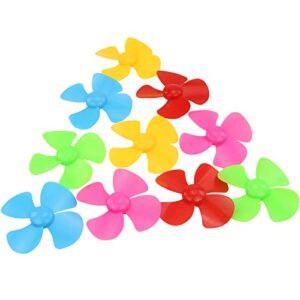 EKIND 10 Pcs Propeller 80mm 4 Blade Props 2mm Shaft for RC PT 109 Boat Fan Leaves Ship Model DIY Airplane Science and Education Toys 5 Color