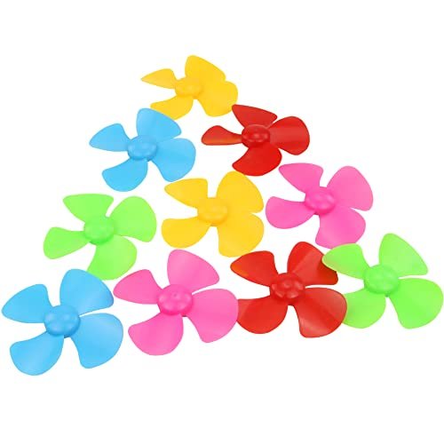 EKIND 10 Pcs Propeller 80mm 4 Blade Props 2mm Shaft for RC PT 109 Boat Fan Leaves Ship Model DIY Airplane Science and Education Toys 5 Color