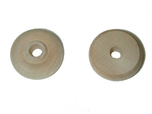American Force RC Wheels Wooden Toy Wheels 1 Inch Diameter 1/4 Inch Thick with Axle Hole and Pegs Bag of 20 Made in USA