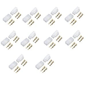 Hengfuntong Elec 10 Pairs 20pcs Tamiya Gold Plated Plug Male Female Connector for 7.2v NIMH Battery Charger