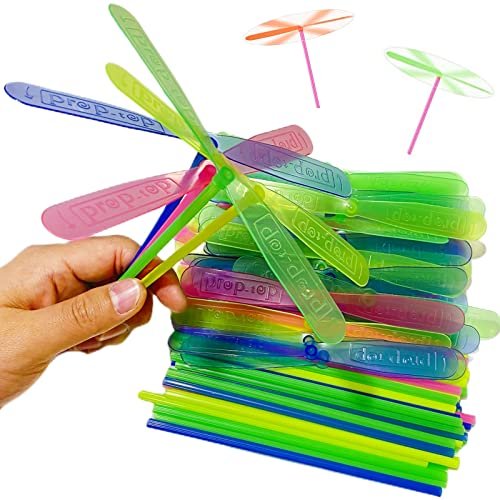 LCPQMZGH 120 SR RC Helicopter Toy Set 120 Pieces Hand Spinner Plastic Propeller Outdoor Flying Dragonfly Colorful Fun for Kids
