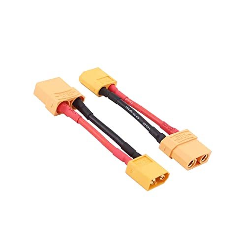 Wmzjnljy 2pcs Male XT60 to Female XT90 Connector Adapter with 14awg 2in Cable for RC ESC and RC Lipo Charger W24 2