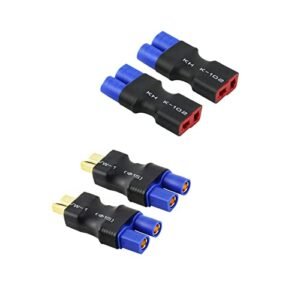 Wmzjnljy 4pcs EC3 to T Plug Male Female Connector Adapter for RC Lipo Battery W26 4