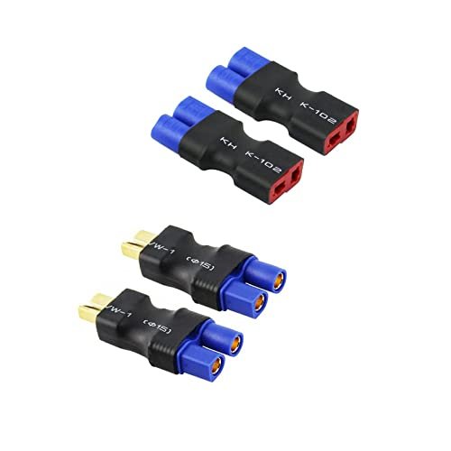 Wmzjnljy 4pcs EC3 to T Plug Male Female Connector Adapter for RC Lipo Battery W26 4