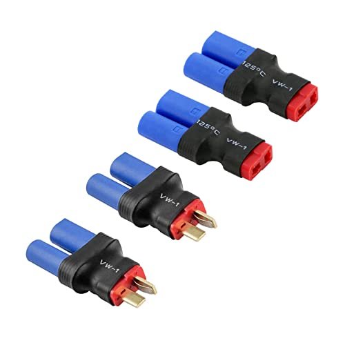 Wmzjnljy 4pcs EC5 to T Plug Style Male Female Adapter for RC Lipo Battery W284