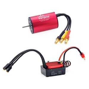 KingVal Wankel RC Engine Replacement 2435 6100KV Waterproof Brushless Motor with 35A ESC for 1/16 1/18 RC Cars