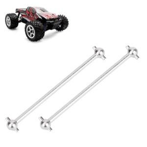 Agatige 2PCS RC Bone Shaker Monster Truck Drive Shafts 63mm Metal Dog Bone Propeller Joint Shaft Set for Wltoys 144001 1 14 RC Car Silver